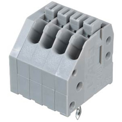 Wago 250 Series PCB Terminal Strip, 4-Pole, Female, 4-Way, PCB Mount, 2 (CSA) A, 4 (IEC/EN 60664-1) A, 5 (UL) A