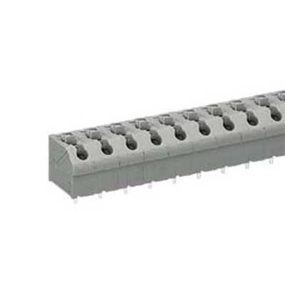 Wago 250 Series PCB Terminal Strip, 12-Pole, Female, 12-Way, PCB Mount, 10 (CSA) A, 17.5 (IEC/EN 60664-1) A, 2 (UL) A