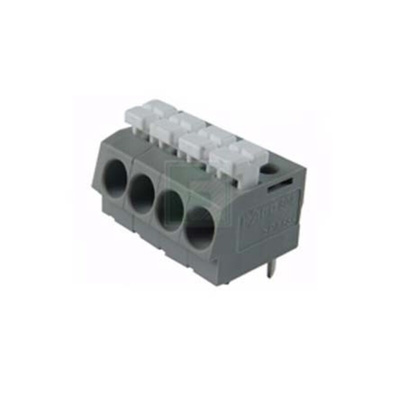 Wago 804 Series PCB Terminal Strip, 4-Pole, Female, 4-Way, PCB Mount, 10 (UL/CSA) A, 24 (IEC/EN 60664-1) A