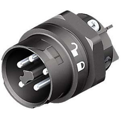 Wieland RST Mini Series Mini Connector, 5-Pole, Male, 1-Way, Panel Mount, 16A, IP66, IP68, IP69