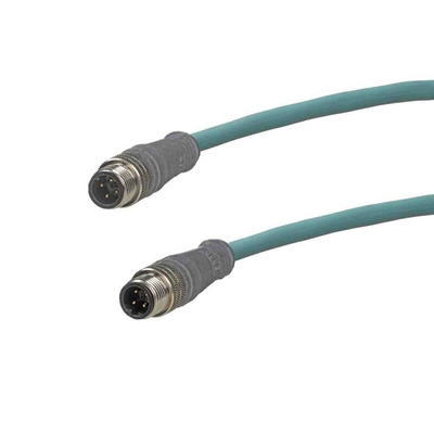 Molex 120108 Series M12 Connector, 4 Port, Ethernet, 10m Cable Length