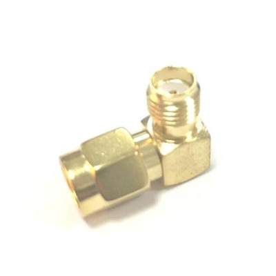 RS PRO Right Angle 50Ω Coaxial Adapter SMA Plug to SMA Socket 6GHz