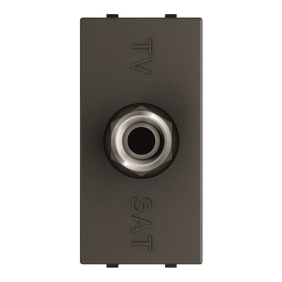 SAT Black Female 1 Outlet Socket, Flush Mount