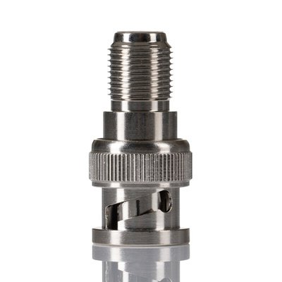 RS PRO Straight Coaxial Adapter BNC Plug to Type F Socket 1GHz