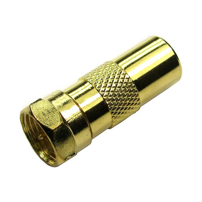 RS PRO Straight Coaxial Adapter Type F Plug to TV RF Aerial Plug