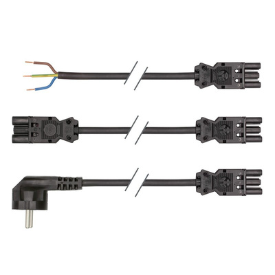 LED2WORK 240100 Series Connection Line With GST18i3 Socket, L, N, PE-Pole, Female, Cable Mount, 16A