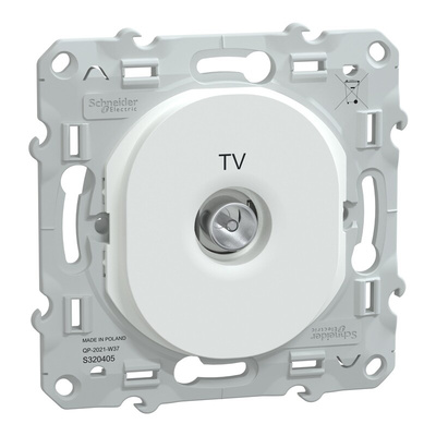 White Male Socket, Flush Mount