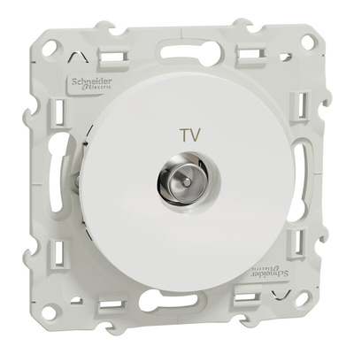 White Male Socket, Flush Mount