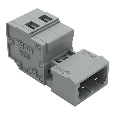 Wago 231 Series Connector, 3-Pole, Male, 3-Way, Feed Through, 15A