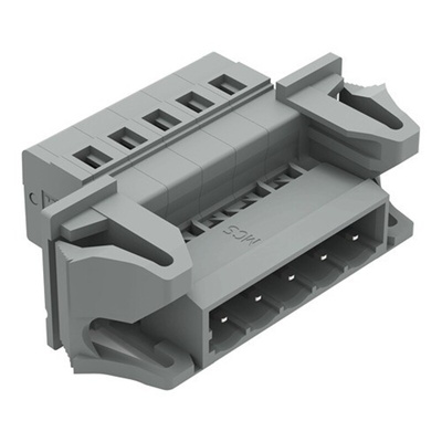 Wago 231 Series Connector, 5-Pole, Male, 5-Way, Snap-In, 12A