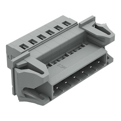 Wago 231 Series Connector, 6-Pole, Male, 6-Way, Snap-In, 12A