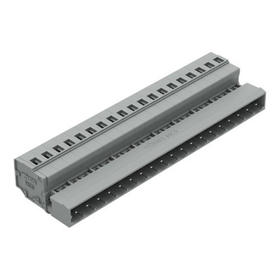Wago 231 Series Pluggable Connector, 19-Pole, Male, 19-Way, Panel Mount, Snap In Mount, 15A