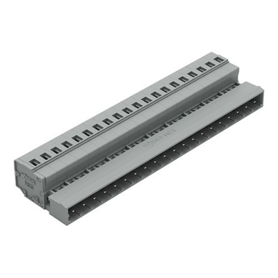 Wago 231 Series Pluggable Connector, 20-Pole, Male, 20-Way, Snap-In, 12A