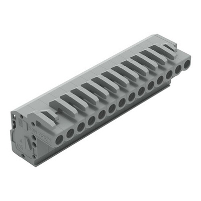 Wago 232 Series Pluggable Connector, 14-Pole, Female, 14-Way, Plug-In, 15A