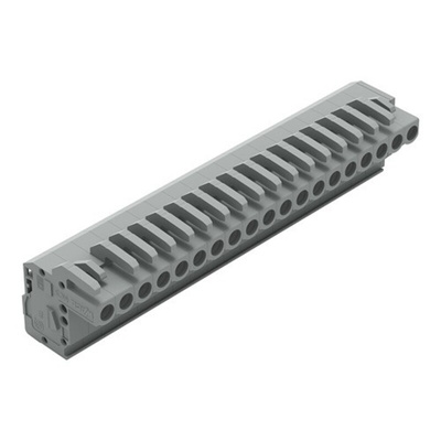 Wago 232 Series Connector, 19-Pole, Female, 19-Way, Snap-In, 14A