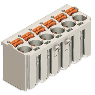 Wago 2092 Series Connector, 5-Pole, Female, 5-Way, Push-In, 15A