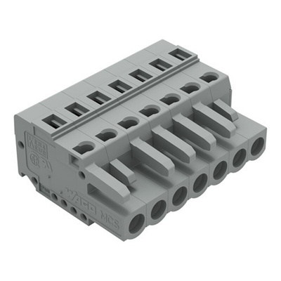 Wago 231 Series Connector, 7-Pole, Female, 7-Way, Snap-In, 16A