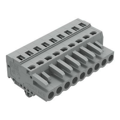 Wago 231 Series Connector, 9-Pole, Female, 9-Way, Snap-In, 16A