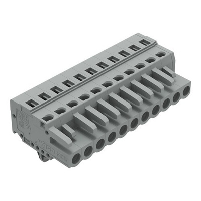 Wago 231 Series Connector, 11-Pole, Female, 11-Way, Snap-In, 16A