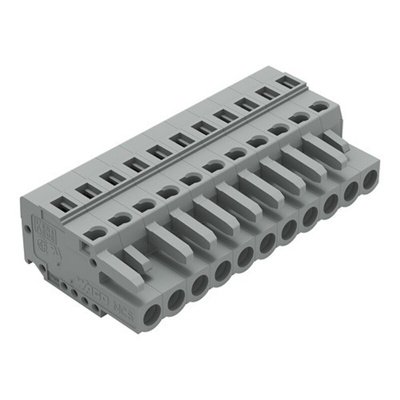 Wago 231 Series Connector, 11-Pole, Female, 11-Way, Snap-In, 16A