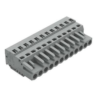 Wago 231 Series Connector, 12-Pole, Female, 12-Way, Feed Through, 16A