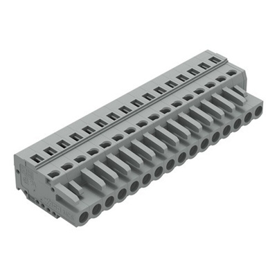 Wago 231 Series Connector, 16-Pole, Female, 16-Way, Snap-In, 16A