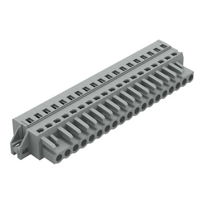 Wago 231 Series Pluggable Connector, 19-Pole, Female, 19-Way, Cable Mount, 16A