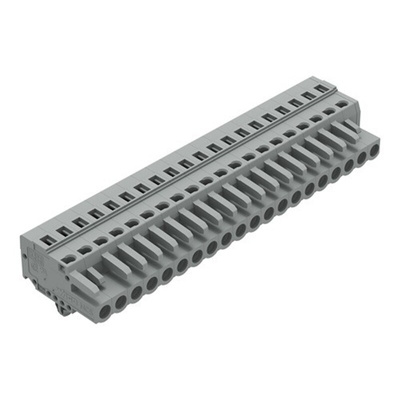 Wago 231 Series Pluggable Connector, 20-Pole, Female, 20-Way, Snap-In, 16A