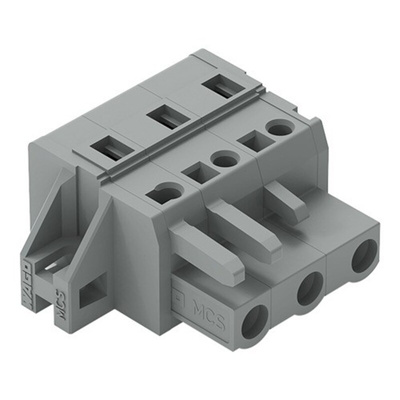 Wago 231 Series Pluggable Connector, 3-Pole, Female, 3-Way, Snap-In, 16A
