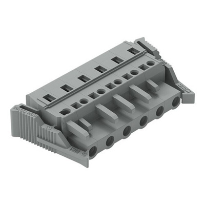 Wago 231 Series Pluggable Connector, 6-Pole, Female, 6-Way, Snap-In, 16A