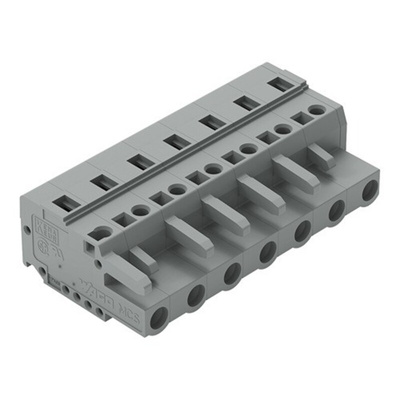 Wago 231 Series Pluggable Connector, 7-Pole, Female, 7-Way, Snap-In, 16A