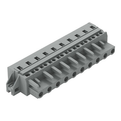 Wago 231 Series Pluggable Connector, 10-Pole, Female, 10-Way, Feed Through, 16A