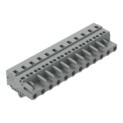 Wago 231 Series Pluggable Connector, 12-Pole, Female, 12-Way, Snap-In, 16A