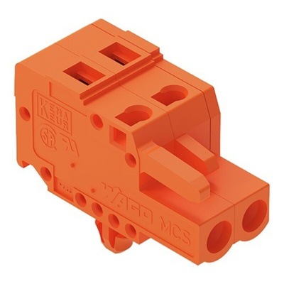 Wago 231 Series Pluggable Connector, 2-Pole, Female, 2-Way, Snap-In, 16A