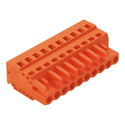 Wago 231 Series Connector, 10-Pole, Female, 10-Way, Snap-In, 16A
