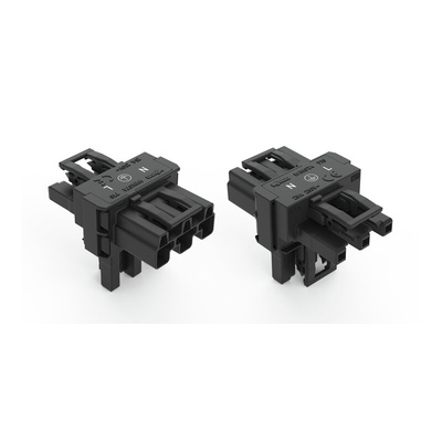 Wago 770 Series Distribution Connector, 3-Pole, Female, Male, Cable Mount, 25A, IP20