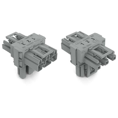 Wago 770 Series Distribution Connector, 3-Pole, Female, Male, Cable Mount, 25A, IP20