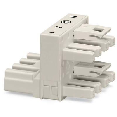 Wago 770 Series Distribution Connector, 4-Pole, Female, Male, Cable Mount, 25A, IP20