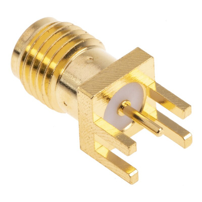 RS PRO, jack Edge Mount SMA Connector, 50Ω, Solder Termination, Straight Body