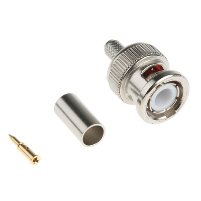 RS PRO, Plug Cable Mount BNC Connector, 50Ω, Crimp Termination, Straight Body