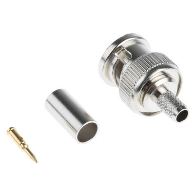 RS PRO, Plug Cable Mount BNC Connector, 50Ω, Crimp Termination, Straight Body