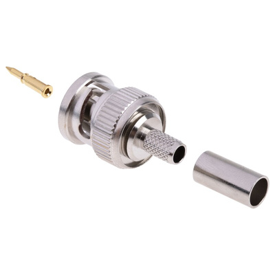RS PRO, Plug Cable Mount BNC Connector, 50Ω, Crimp Termination, Straight Body
