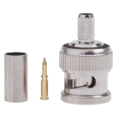 RS PRO, Plug Cable Mount BNC Connector, 50Ω, Crimp Termination, Straight Body