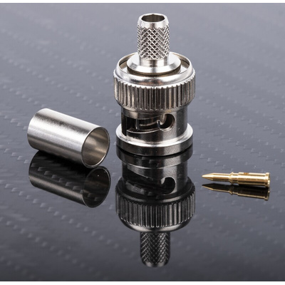 RS PRO, Plug Cable Mount BNC Connector, 75Ω, Crimp Termination, Straight Body