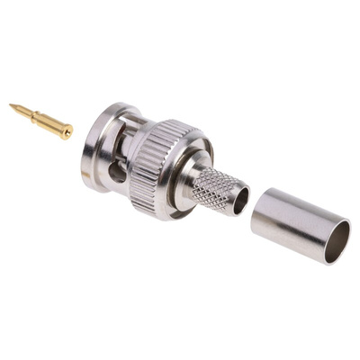 RS PRO, Plug Cable Mount BNC Connector, 75Ω, Crimp Termination, Straight Body