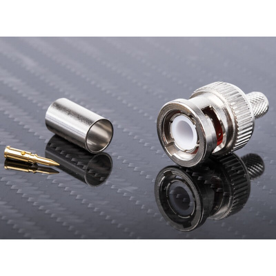 RS PRO, Plug Cable Mount BNC Connector, 75Ω, Crimp Termination, Straight Body