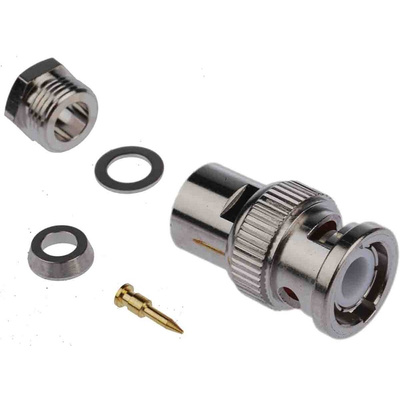 RS PRO, Plug Cable Mount BNC Connector, 50Ω, Clamp Termination, Straight Body