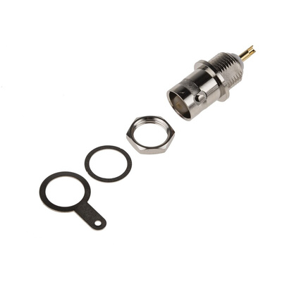 RS PRO, jack Panel Mount BNC Connector, 50Ω, Solder Termination, Straight Body