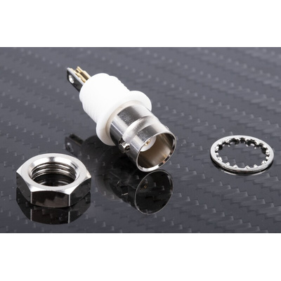 RS PRO, jack Panel Mount BNC Connector, 50Ω, Solder Termination, Straight Body
