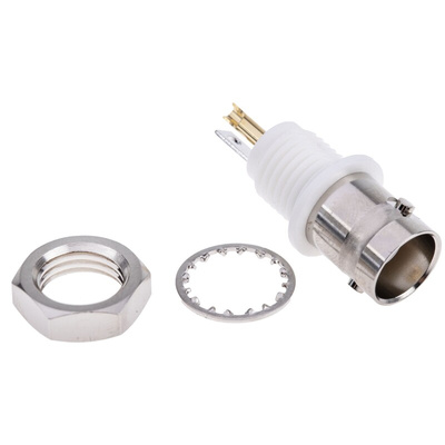 RS PRO, jack Panel Mount BNC Connector, 50Ω, Solder Termination, Straight Body